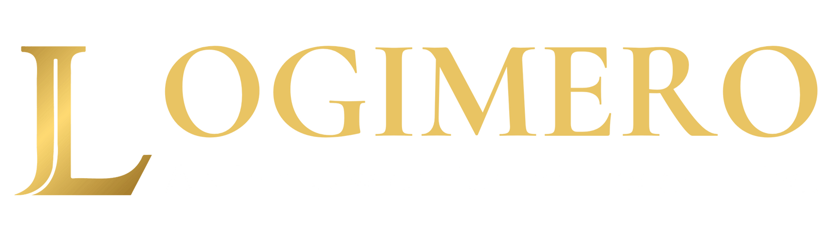 Logimero — Ancient Wisdom for the Modern Mind Logimero logo in gold for a quiet media house about ancient wisdom, Stoic reflection, inner clarity, and calm strength.
